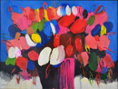 Fiori fondo blu