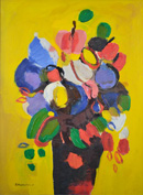 Fiori fondo giallo