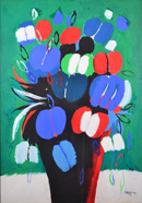 Fiori fondo verde